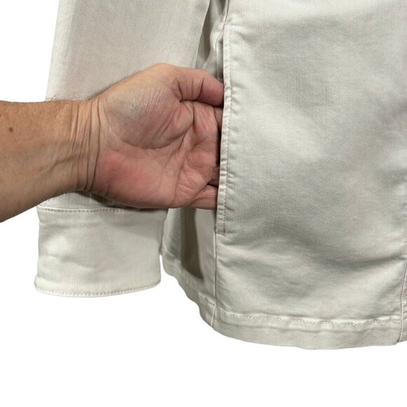 j. jill White Removeable Tie Button Front Utility Jacket Size L - Picture 11 of 14